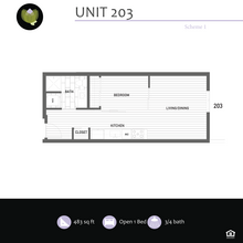 Open 1 Bed 203 floor plan